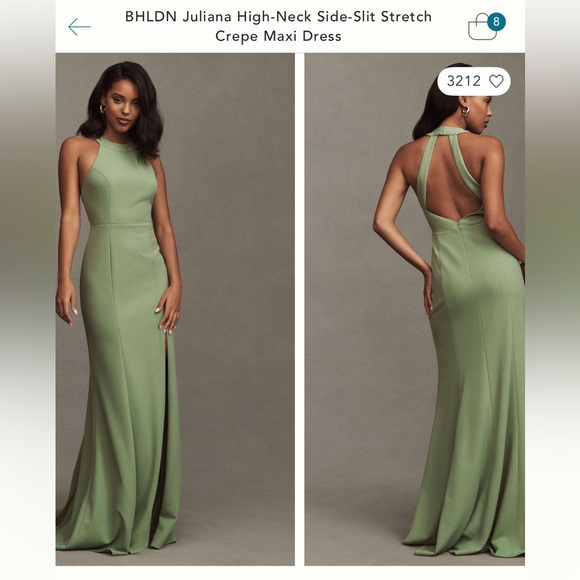 BHLDN Juliana High-Neck Sage Maxi Dress - rivacontractingsa.com